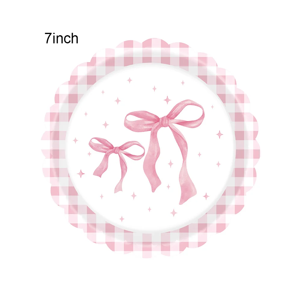 

Одноразовая бумажная посуда с бантами для девочки