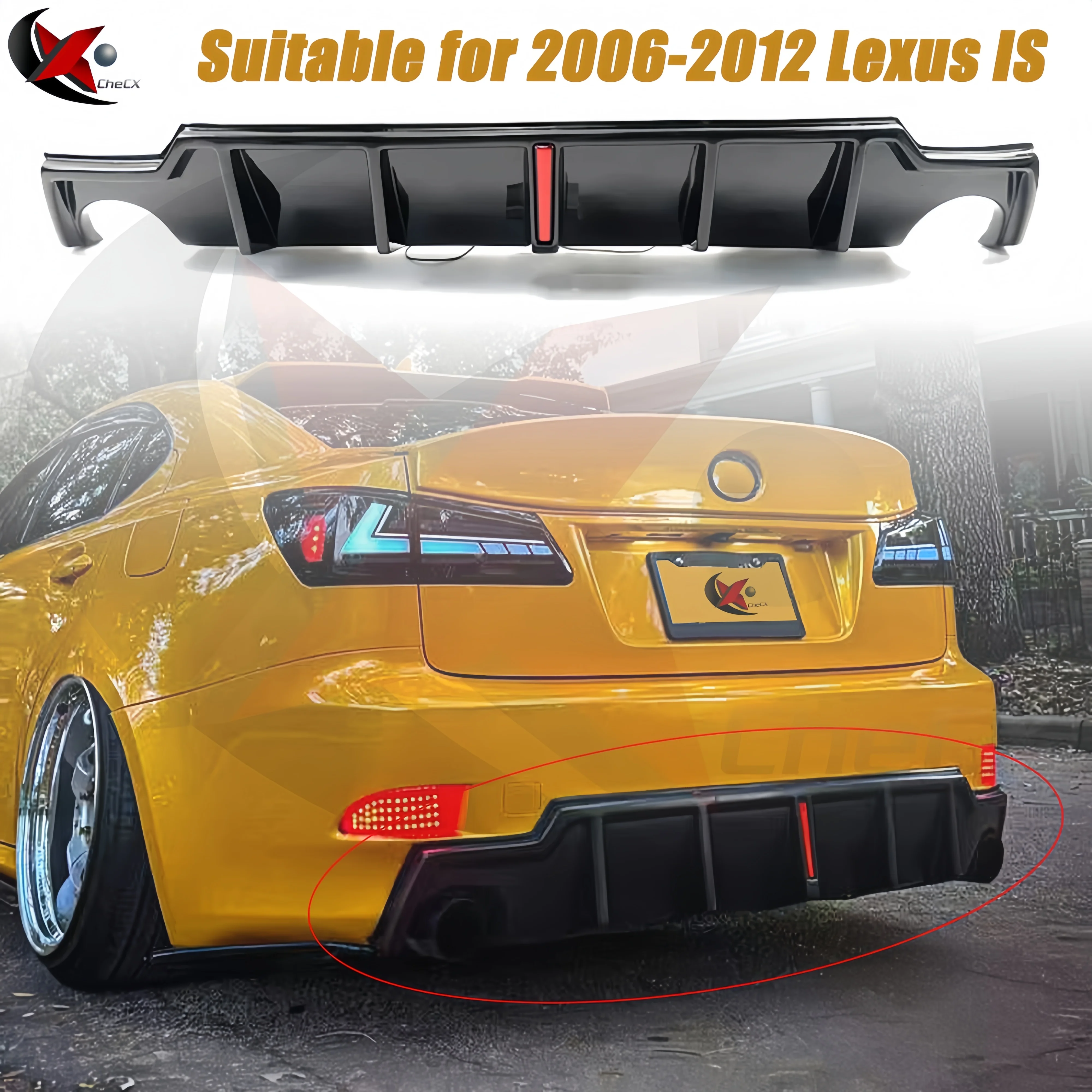 Для Lexus IS250 IS300 IS350 2006-2012 IS задний спойлер глянцевый черный углеродистый диффузор с