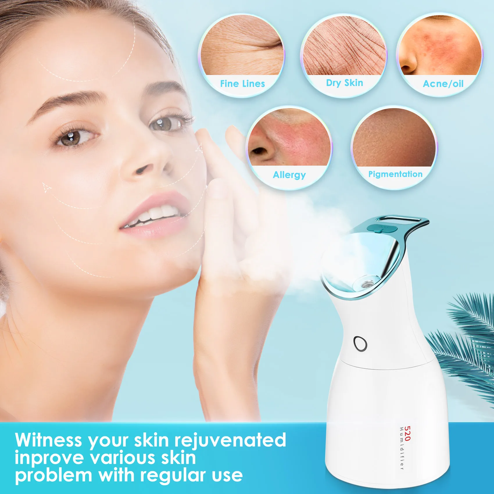 

Nano Ionic Facial Steamer Facial Moisturizing Steamer Deep Cleaning Face Sprayer Humidifier Machine Skin Care Tools Dropshipping