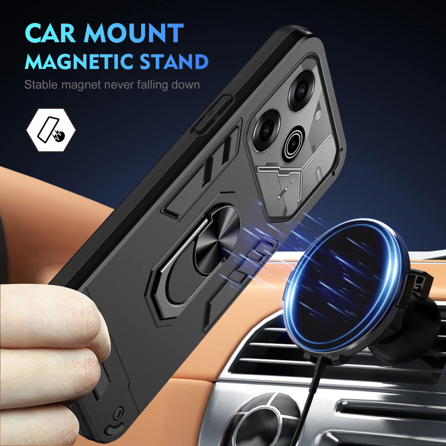 Чехол с откидной подставкой для Tecno Pova 6 Pro 78 дюйма искусственный кольцевой