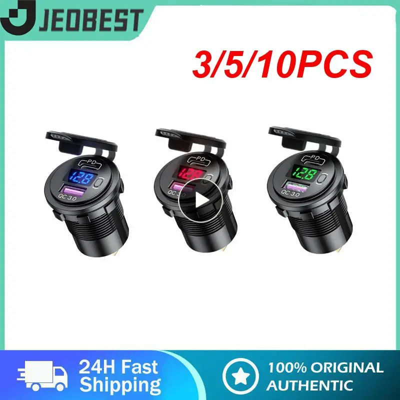 

3/5/10PCS Easy To Install Pd 20w Usb Type C Charge Car Charger Abs Qc3.0 Car Charger Portable Car Phone Power Adapter