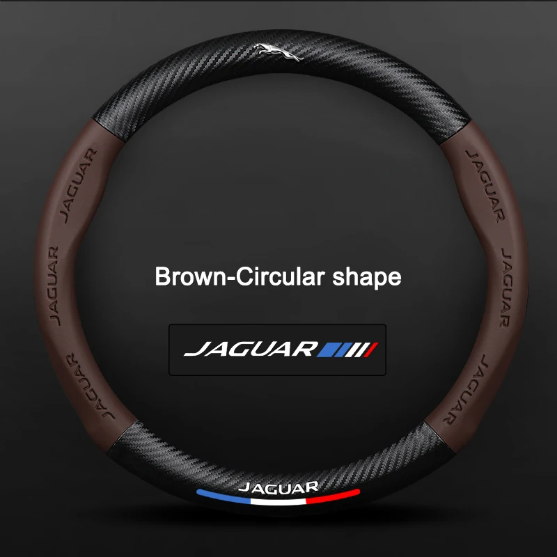 

New Carbon Fiber Leather Car Steering Wheel Cover For Jaguar XF XKR X-Type S-Type F-Type E-Pace F-Pace XK XFL XE XJ Auto parts