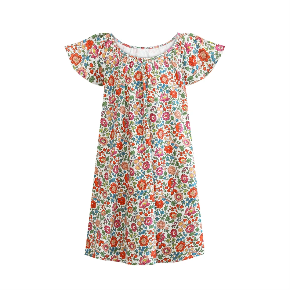 

2022 Summer Florial Print Children Clothing Kids Dresses For Girls Causal Princess Dress 7-12 Years Birthday Party Vestido Robe