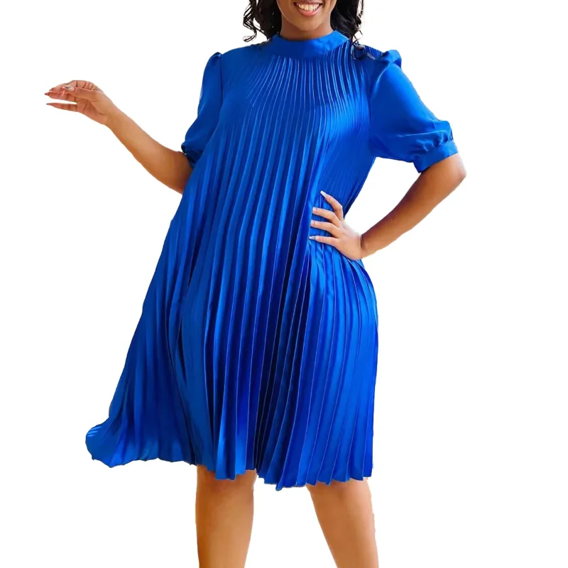 

Лето 2023, модное стильное платье в африканском стиле для женщин, с коротким рукавом и круглым вырезом, из белого, красного полиэстера, длиной до колен, стандартные африканские платья для женщин