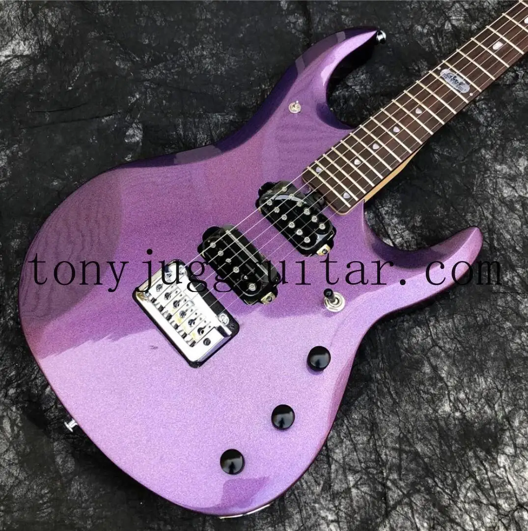 

JPX Music Man Ernie Ball JohnPetrucci Metallic Purple Electric Guitar Locking Tremolo Bridge, Chrome Hardware, 24 Frets