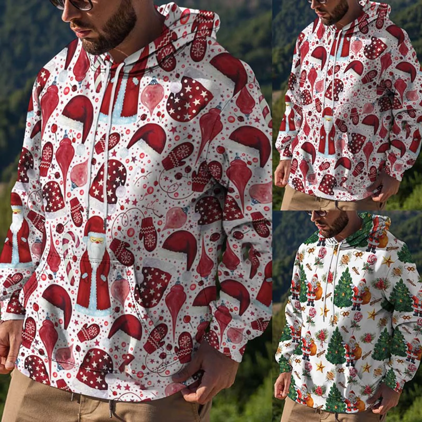 

Толстая флисовая Рождественская рубашка с капюшоном и графическим принтом на заказ, 6, 7 дюймов, Мужская Роскошная толстовка с капюшоном, вин...