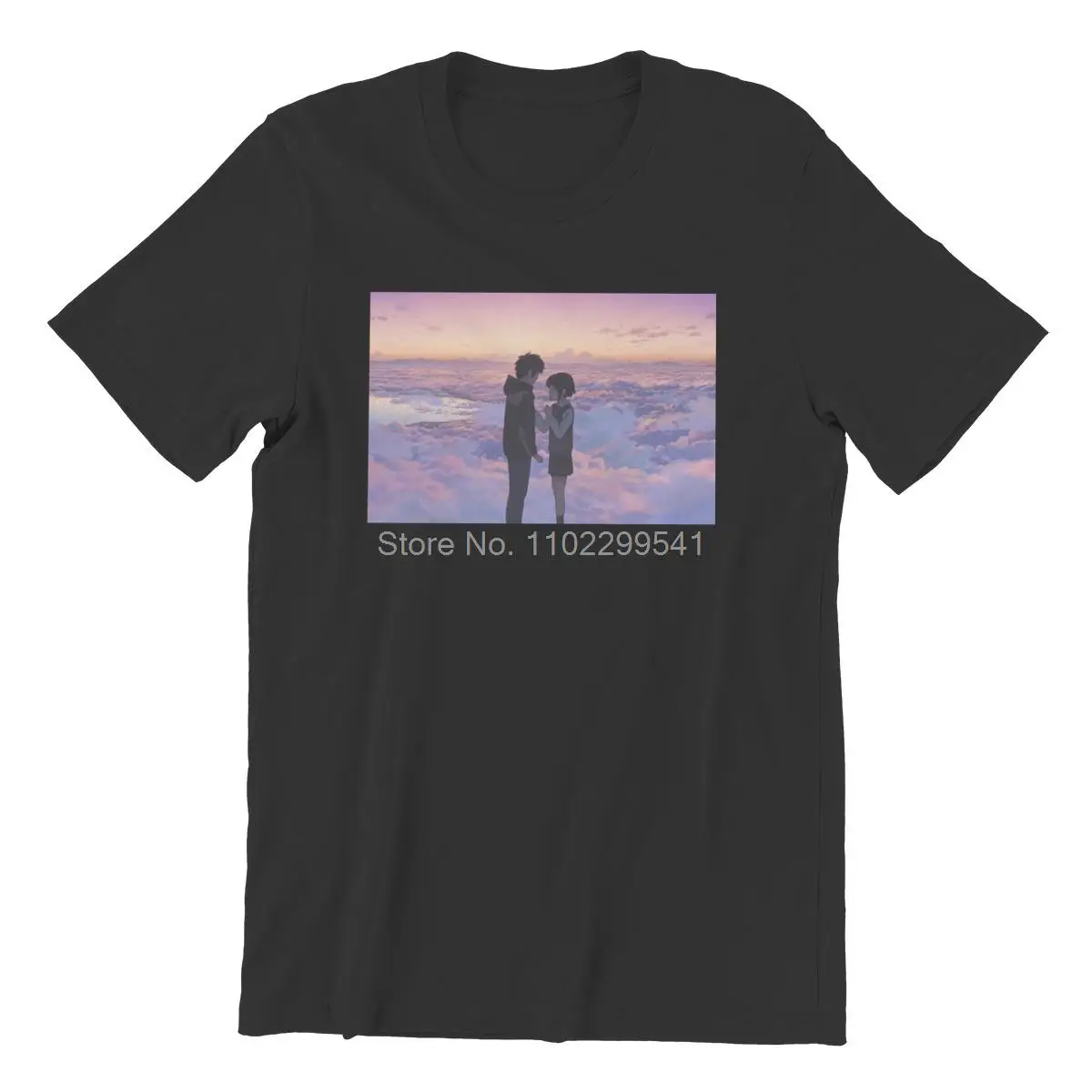

Men's T-shirt Anime love Black Funny Kawaii Men Clothing Men Cotton Tshirt Hip Hop Tees Tops Harajuku Streetwear Oversize