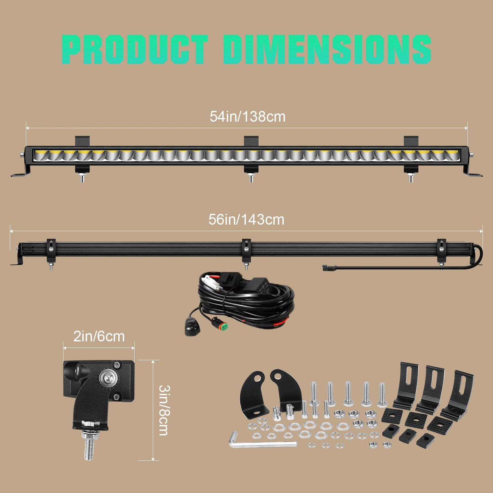 

12 дюймов, 23 дюйма, 33 дюйма, 30 Вт, 60 Вт, 90 Вт, внедорожный светодиодный светильник, прямые белые рабочие фары, планки 4x4, внедорожный грузовик, внедорожник, квадроцикл, трактор 12 В 24 В