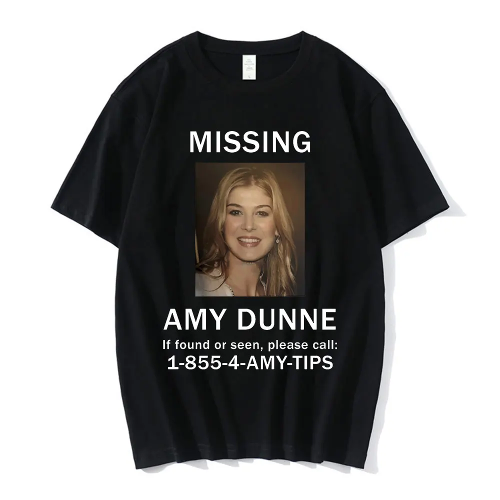 

Amy Dunne Missing Poster Hip Hop Rapper Men Women T-shirt O-Neck Short Sleeves Summer Fashion Casual Unisex Oversized Tshirt