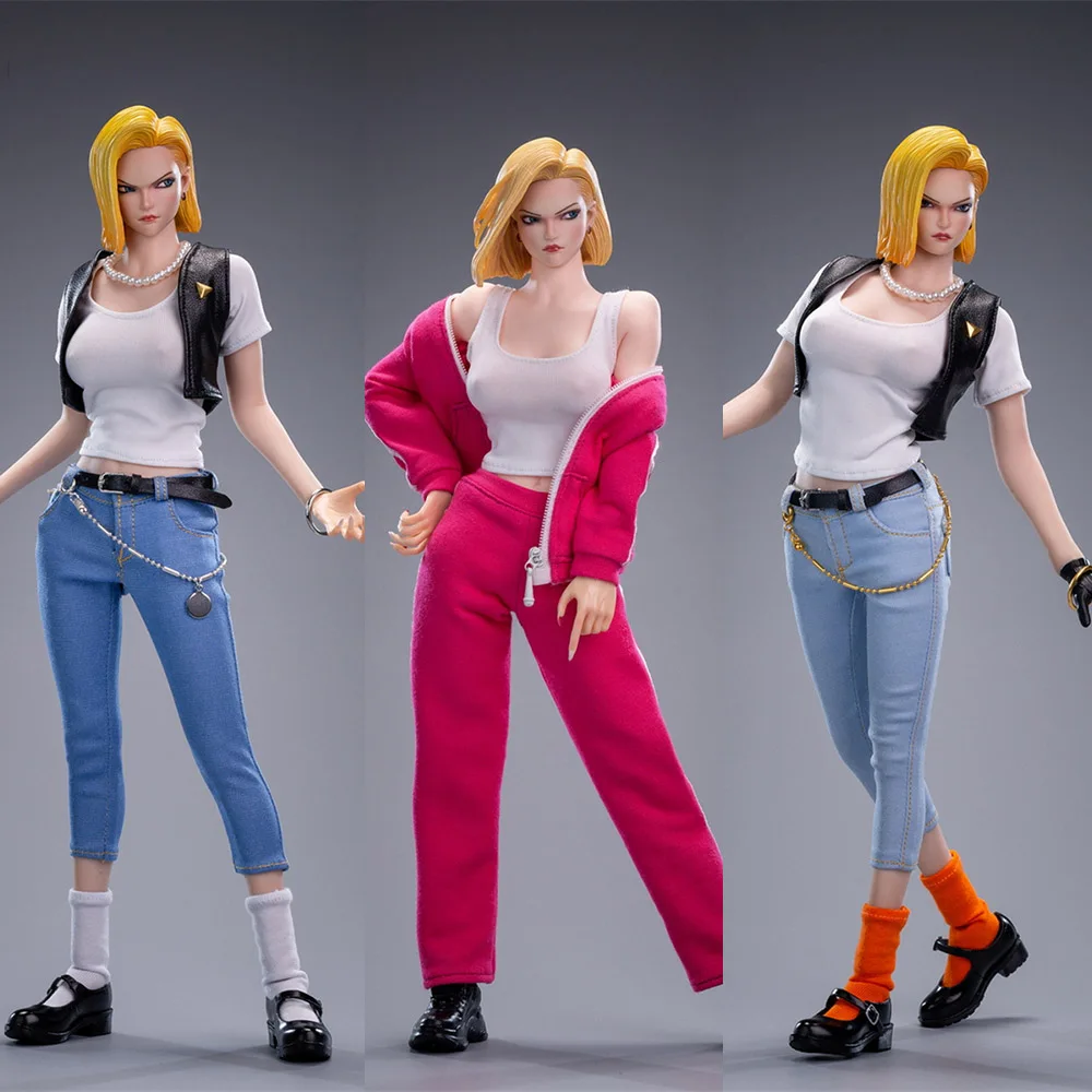 

In Stock cdtoys cd027 1/6 Scale Female Soldier Android 18 Girl Costume Set Casual Student Sport Clothes Model Fit 12" Figure