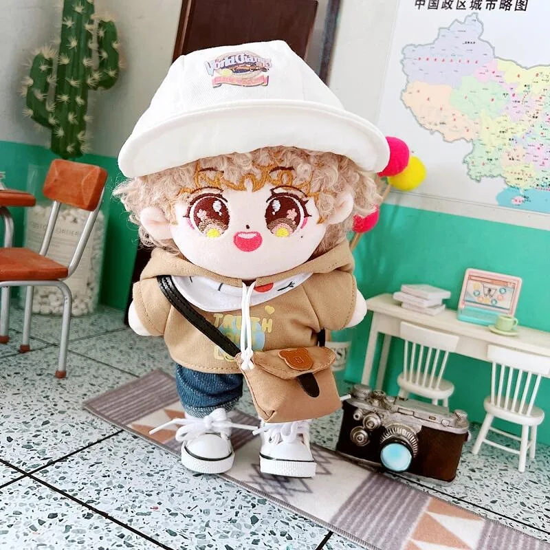 

20 см Одежда для куклы Бейсболка + толстовка + шарф + шорты + сумка Симпатичные плюшевые аксессуары для кукол поколение Kpop EXO idol куклы подарок DIY...