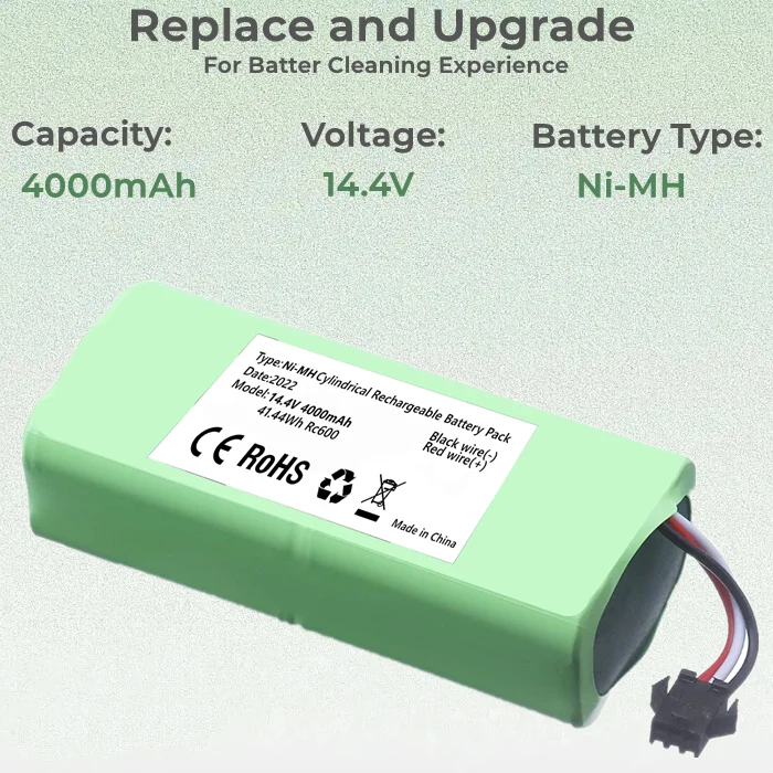 

14.4V 3000mAh/4000mAH NI-MH Battery For Seebest D730 Seebest D720 Ecovacs Mirror CEN360 Robot Vacuum Cleaner Parts