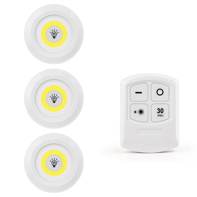 

LED Light COB Under Cabinet Night Light Wireless Remote Control Dimmable Wardrobe Lamp 3W Super Bright Closet Lighting