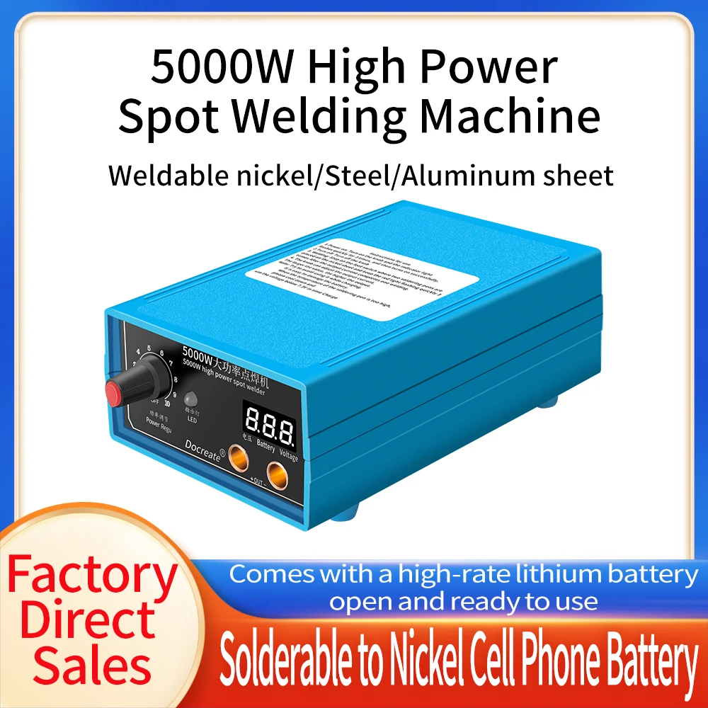 

5000W Handheld Welding Machine Battery Nickel Sheet Spots Welding Tool Digital Tube Display 10 Gear Output Power Adjust C