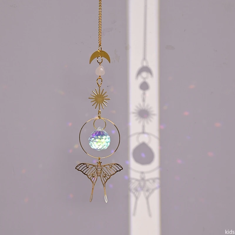 Хрустальный витражный подвесной светильник на окно