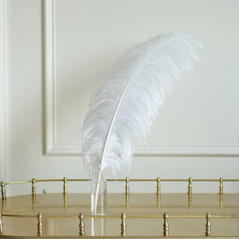 25PC 50-55CM Бежевые крашеные страусиные перья натуральные настоящие перья Пары для свадебных центральных украшений ремесла карнавал.