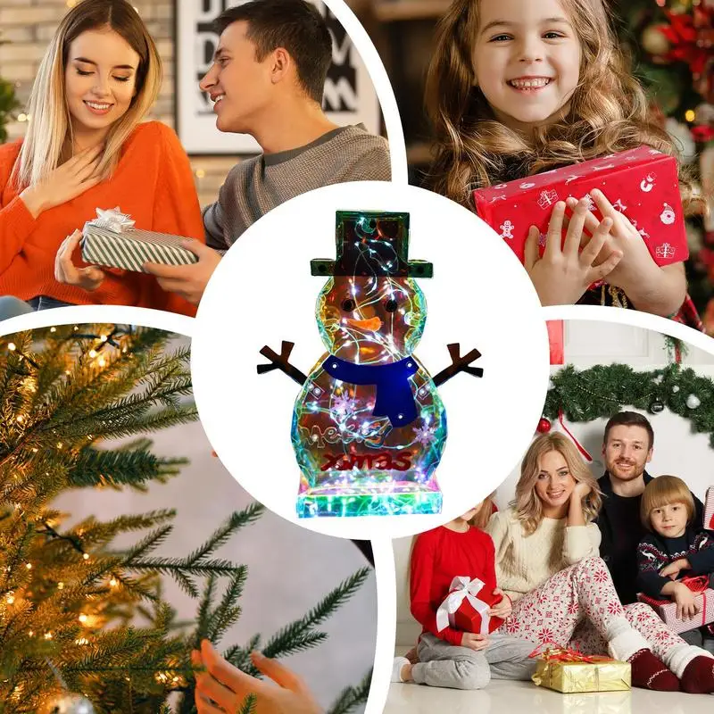 Призматический переливающийся снеговик 11 81 дюйма уличный со светодиодной