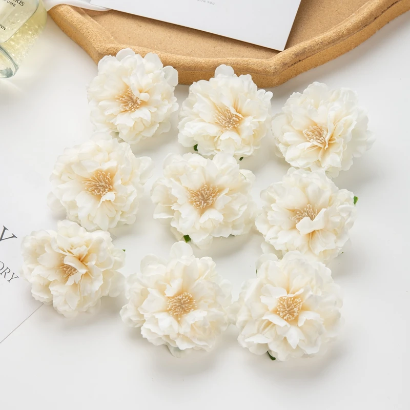 

10 шт., искусственные шелковые цветы пиона, скрапбук, сделай сам, поддельные рукоделия, тычинка, голова для дома, вечеринки, свадебные украшения, сад, Рождество