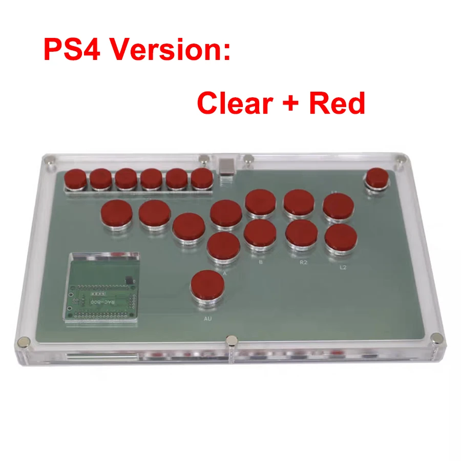 New All Buttons Hitbox Style Arcade Game Console Joystick Fight Stick Game Controller For PC/PS4 Buttons OBSF-24 30 Transparent