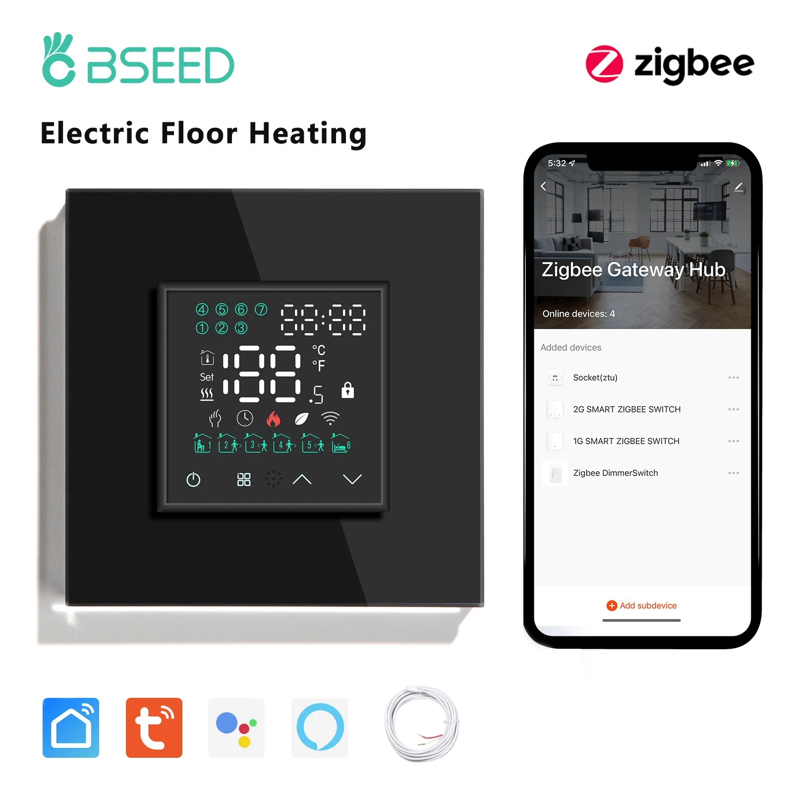 

BSEED ZigBee термостат для электрического отопления