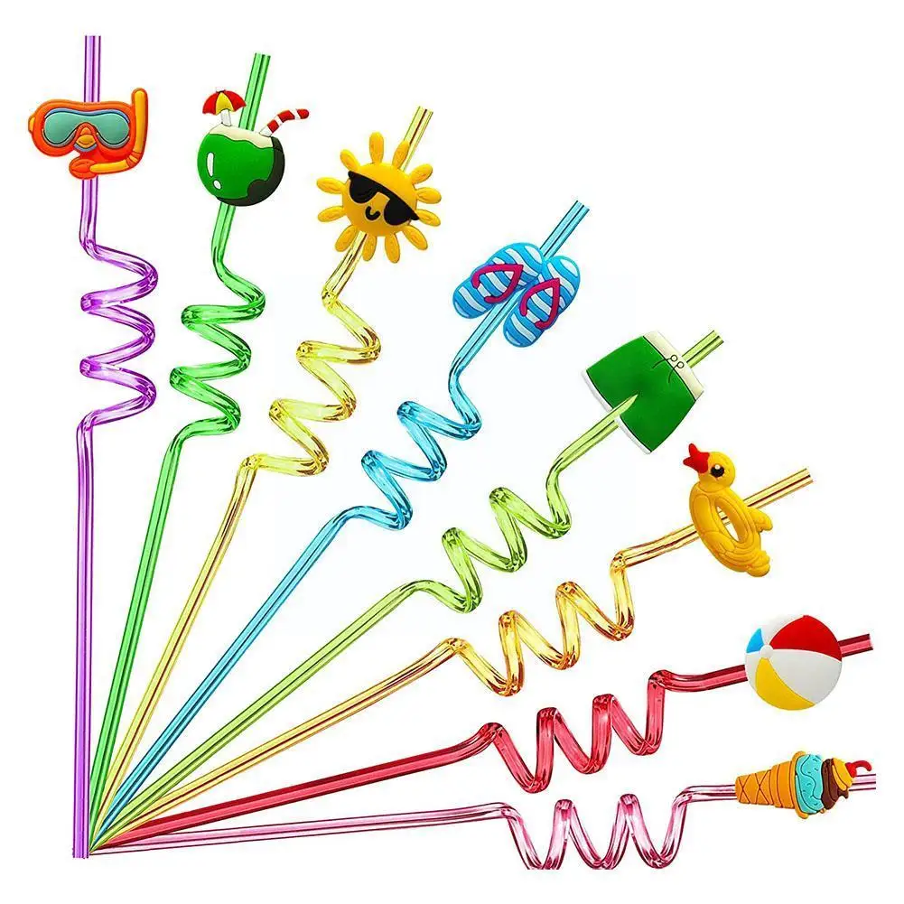 

2023 Hot Sale Drinking Straws Reusable Plastic Drinking Birthday Straw Straws Party Decor A6R5