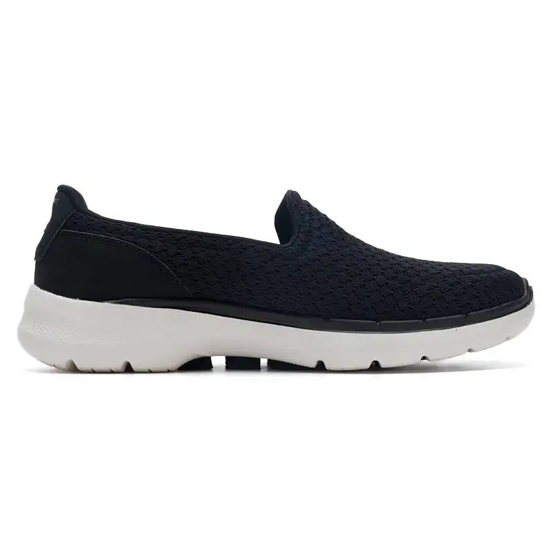 Фото Новые повседневные дышащие женские туфли-балетки Skechers с низким вырезом 124523-Bkw №1