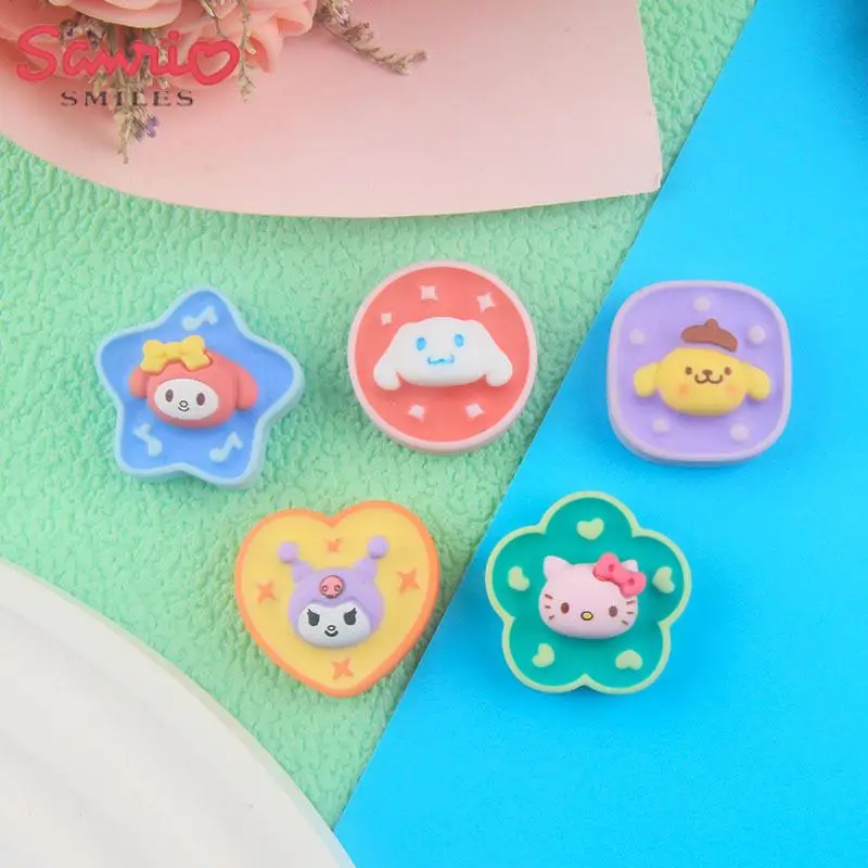 

10Pcs Kawaii DIY Accessories Hello Kittys Sanrio My Melody Kuromi Anime Cute Phone Case Refrigerator Decoration Toys for Girls