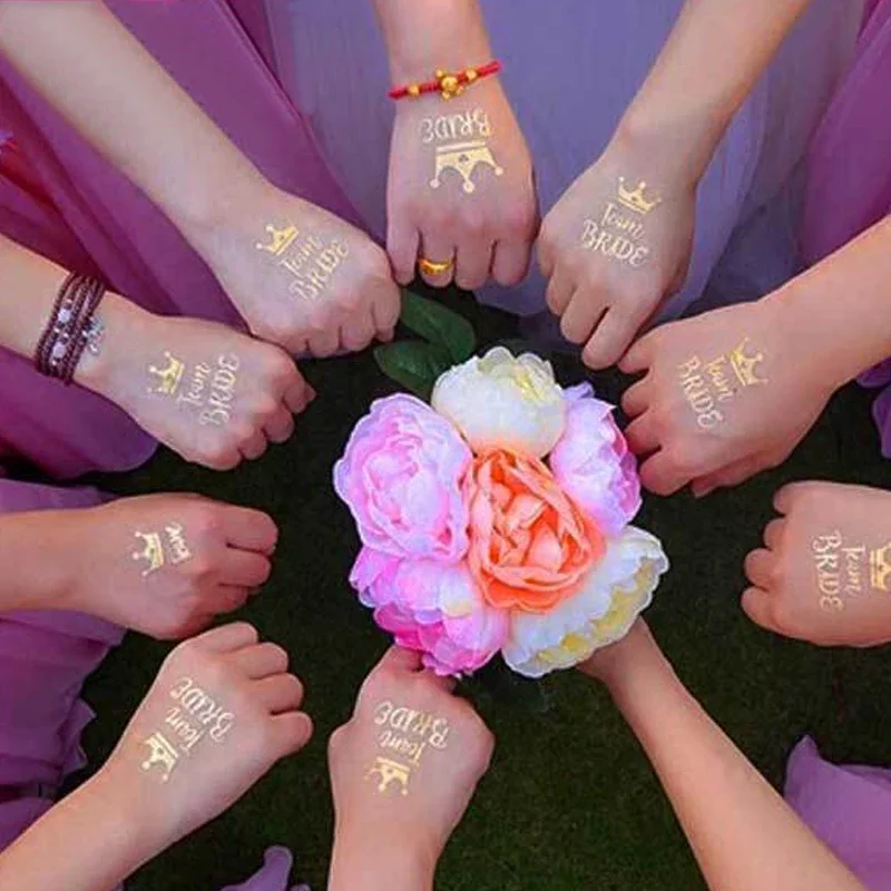 6 шт. металлические наклейки-тату для невесты