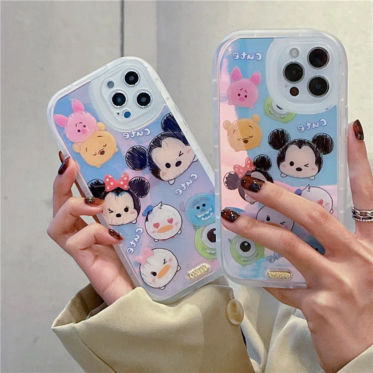 

Disney Silicone Soft Shell Case for Phone Cases For iPhone 13 12 11 Pro Max XR XS MAX 8 X 7 SE Mickey and Minnie cartoon print