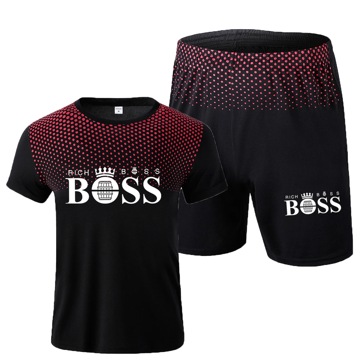 

2023 Summer Men's T-Shirt + Shorts Suit Fitness Sports Suit Brand Printing Casual Fashion Short Sleeves T-shirt Sportswear sets
