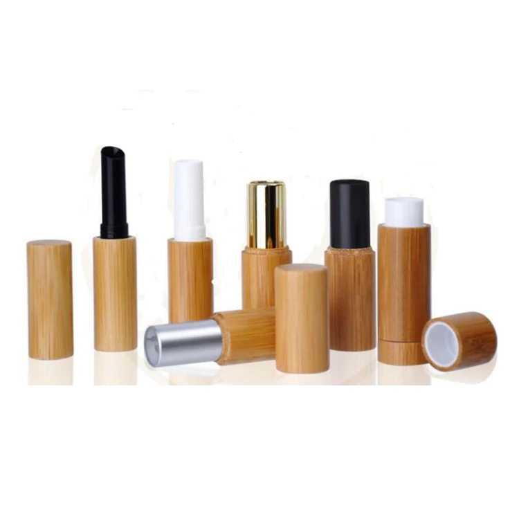Wholesale 5ml Empty Custom engraving Logo Skin Care Bamboo Lip Balms Tubes Tools Wood Beauty Products, Makeup Lipstick Tubes