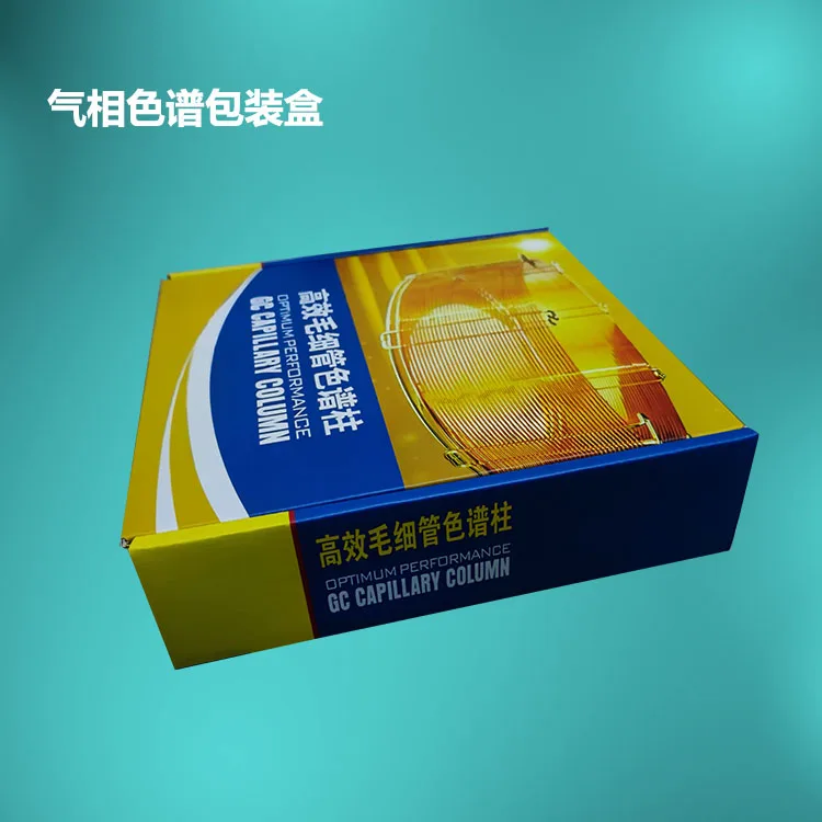 Лабораторная капиллярная колонка из кварцевой трубки для газовой хроматографии с круглой подкладкой и специальной упаковкой в бутике.