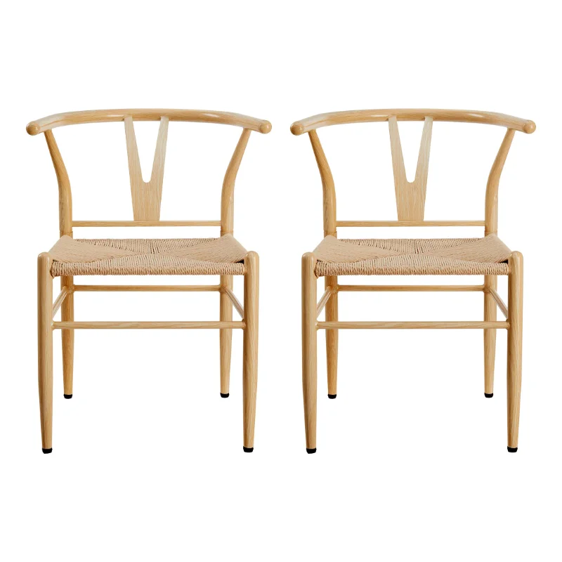 

Springwood Wishbone Chair 2 Pack, Light Natural Finish, Steel Frame, Natural Color Rope Seat