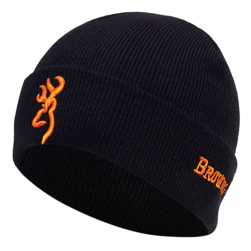 

New BROWNIN embroidery wool at Fasion unisex warm ski ats autumn winter Casual Beanies Knitted at ip-op Skullies ats