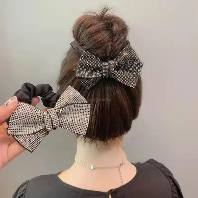 

Cute French Hair Scrunchies Bowknot Elastics Hair Bands Ponytail Holders Hair Ties Accessories for Women Girls