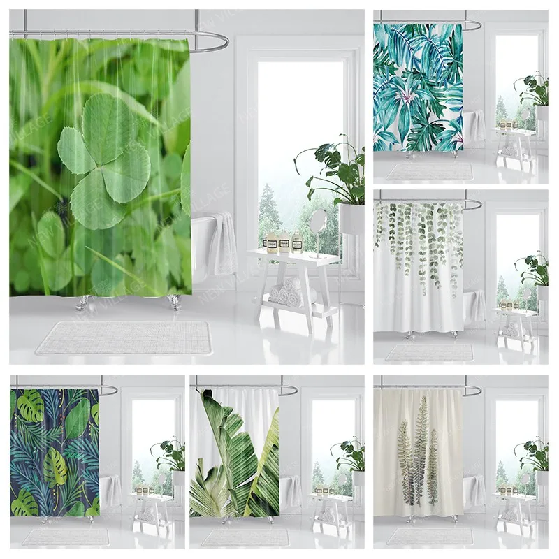 

Водонепроницаемая тканевая занавеска для душа, занавеска для ванной комнаты, занавеска для ванной, для душа, 180x200 см, 240*200, растительное украшение в стиле бохо
