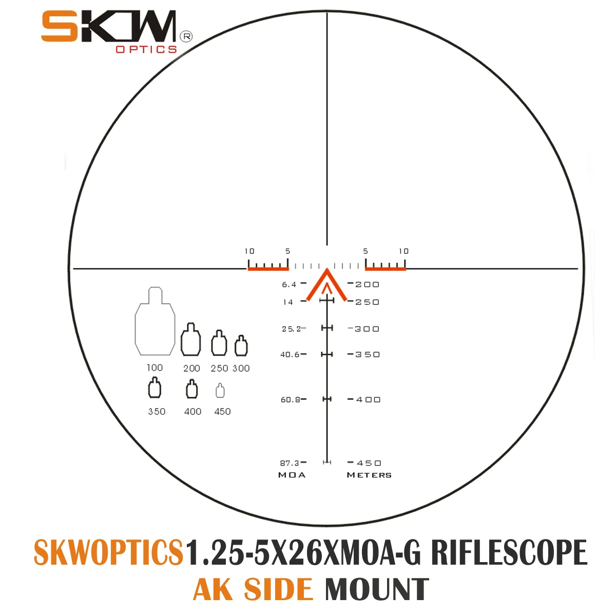 Оптический прицел SKWoptics AK Scope 1 25-5x26A тактические прицелы охотничий M4 kalashniov сетка BDC