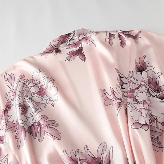 Floral Satin Bride Robe Bridal Robes Party Gift Robes Silk Robes Bridesmaid Robes Flower Girl Robe Short Dressing Bathrobe