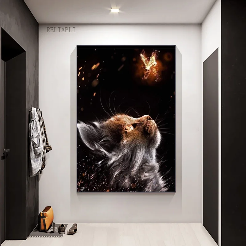 Домашний декор, современное искусство, постеры с животными и бутарефами, холст, печать, украшение для гостиной, задний фон, настенная живопись, картина