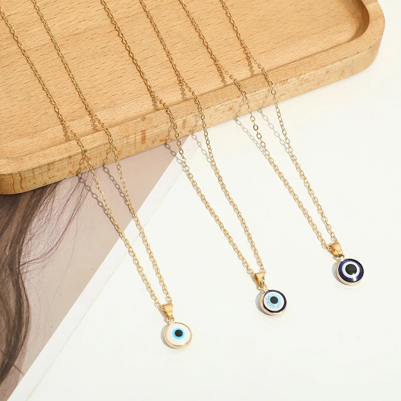 

Fashion Gold Colour Bound Devil Eye Necklace For Women Vintage Turkish Eyes Pendant Clavicle Choker Femme Bohemian Jewelry Gifts