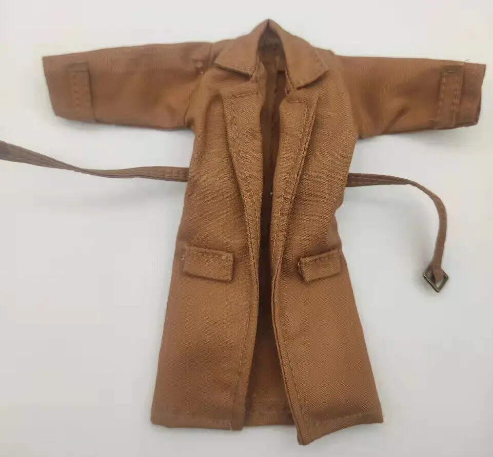 

E5-8 Brown 1/12 Scale Clothes Male Coat Model with Iron Wire for 6" Body Figure