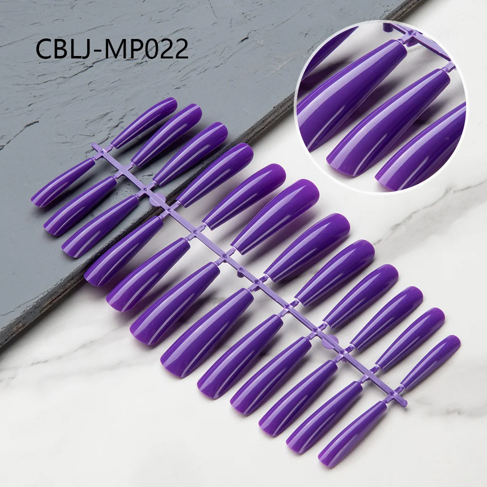 Накладные ногти с 24 наконечниками сверхдлинного прессования размер XXL плоская