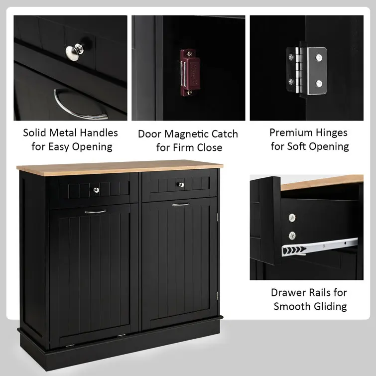 Фото Moderner Multifunktion Aler Küchen Schrank Mit Müll Bravo, 2 Schubladen Und2 Verstell Dua Regalen №4
