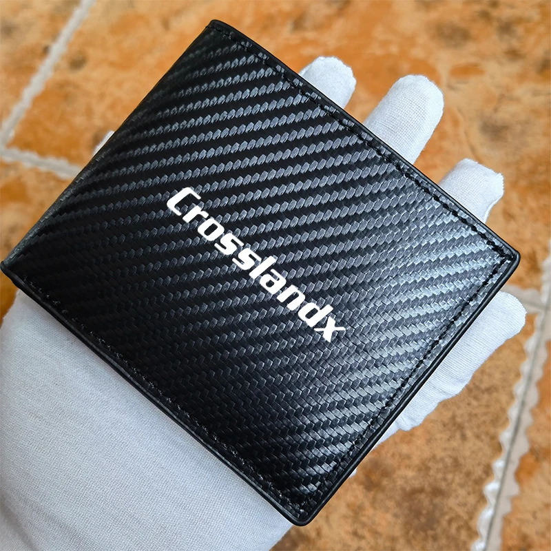 

Для OPEL crosslandx автомобильный кожаный бумажник из углеродного волокна с отделением для карт автомобильные аксессуары