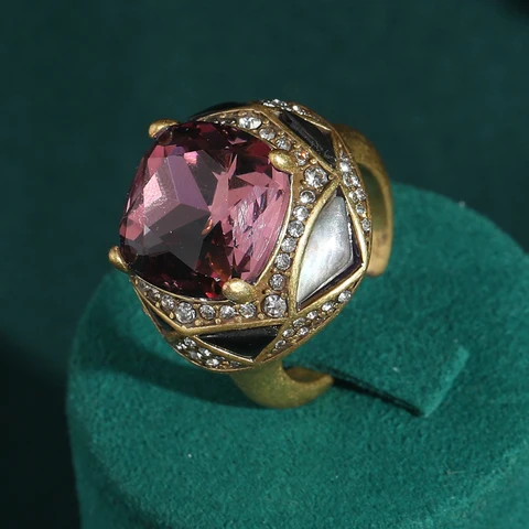 LOVE GREEN LIVE GREEN Античное фиолетовое кольцо из меди