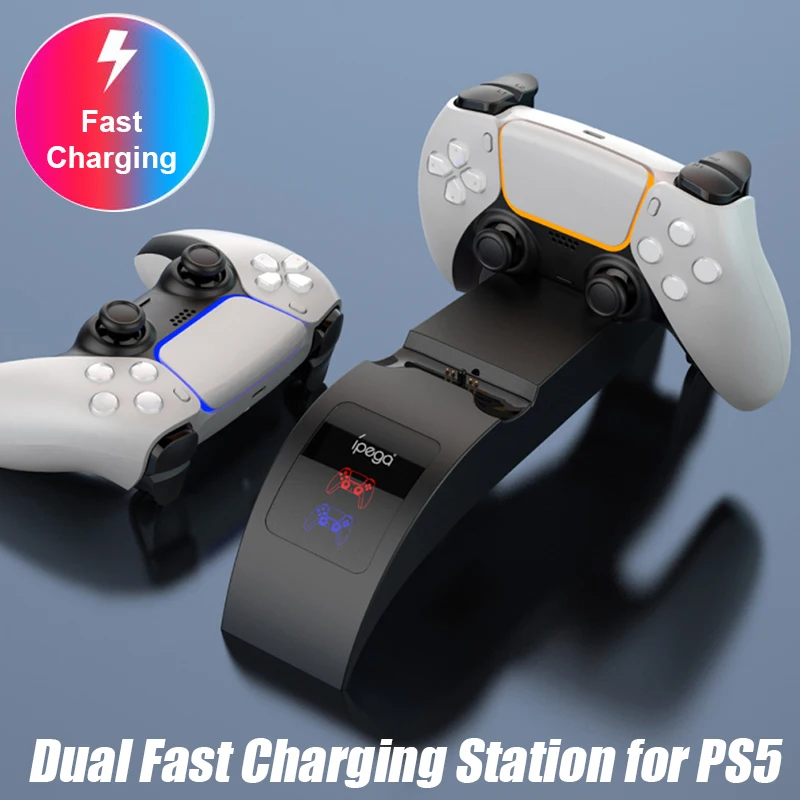 

Vogek PS5 двойная быстрая зарядная станция зарядное устройство для Playstation 5 Беспроводное зарядное устройство для геймпада светодиодный светоди...