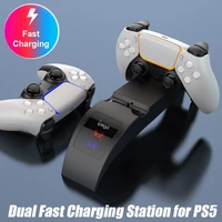 vogek ps5 dual fast charging station charger for playstation 5 wireless gamepad charger with led indicator game accessories