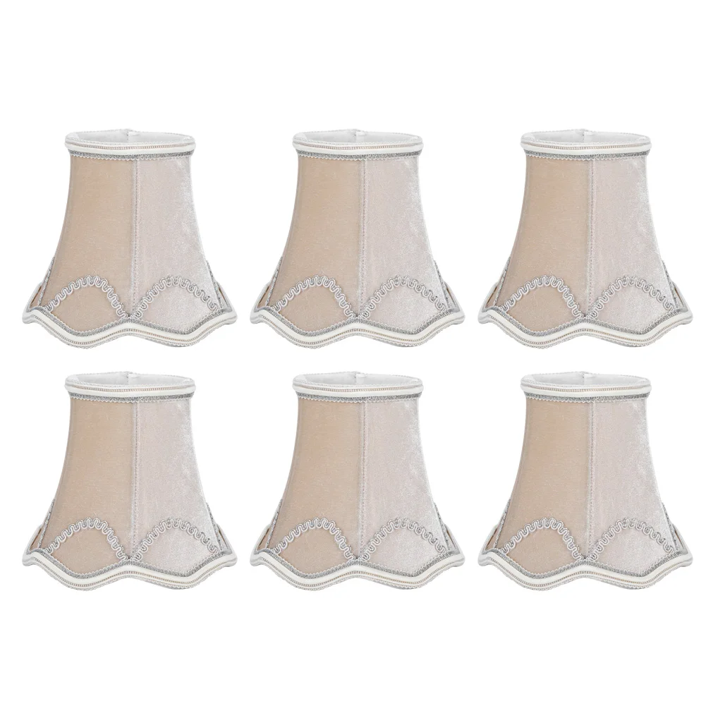 

6Pcs Simple Fabric Chandelier Clip on Lampshade Bedroom Wall Lamp Shade Cover for Indoor Light Fixture lamp