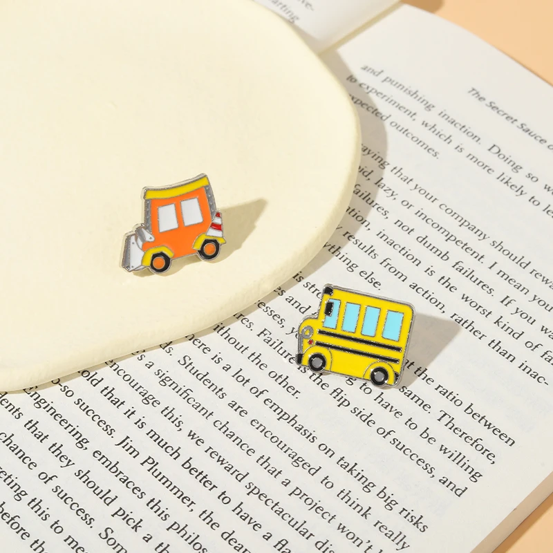 Эмалированная булавка для классических автомобилей пожарная машина школьный