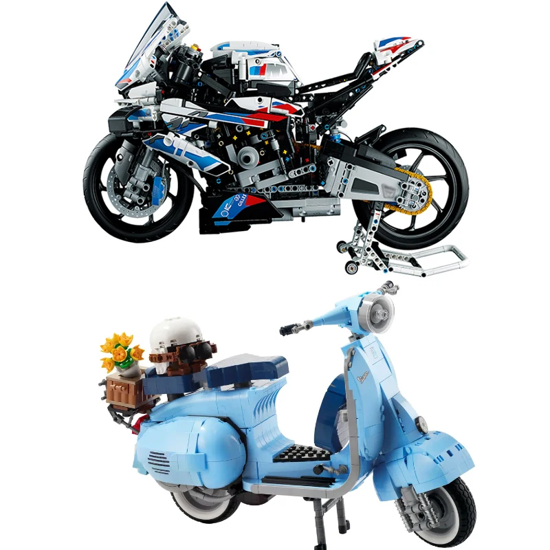 

Famous Brand Motorcycle M 1000 RR Compatible 42130 Technical Model Brick 10298 City Vehicle Building Block Toy Birthday Gift